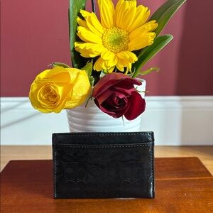 Coach Black Embossed Card Holder